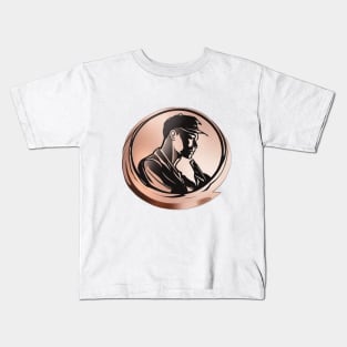 Vintage Thinking Man Silhouette T-Shirt Design No. 601 Kids T-Shirt